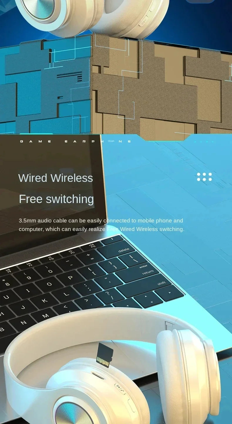 Vibez Bluetooth RGB Noise Cancellation Headphones