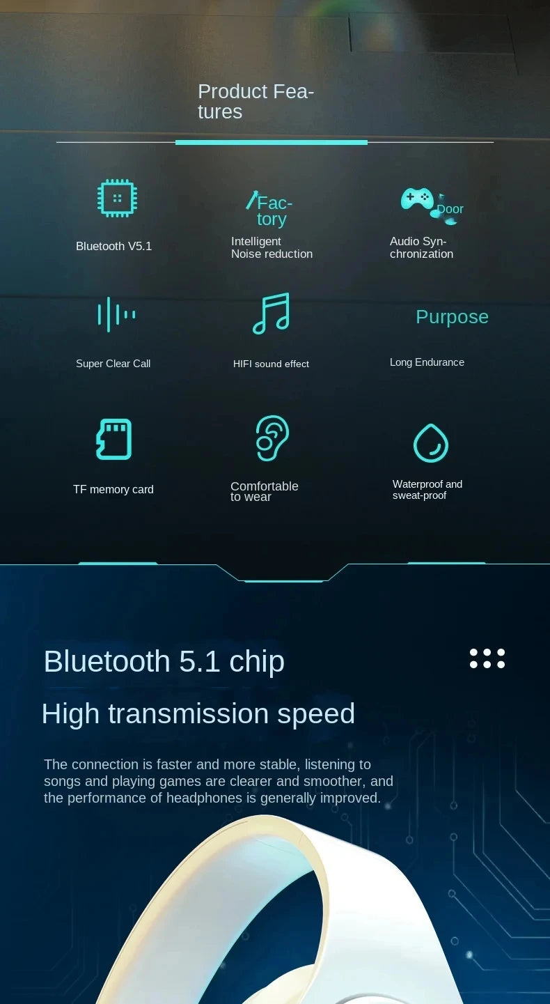 Vibez Bluetooth RGB Noise Cancellation Headphones