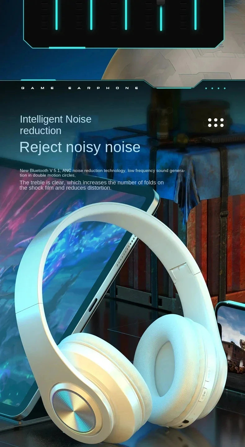 Vibez Bluetooth RGB Noise Cancellation Headphones