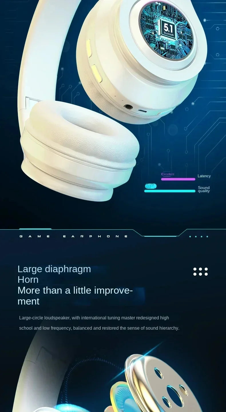 Vibez Bluetooth RGB Noise Cancellation Headphones