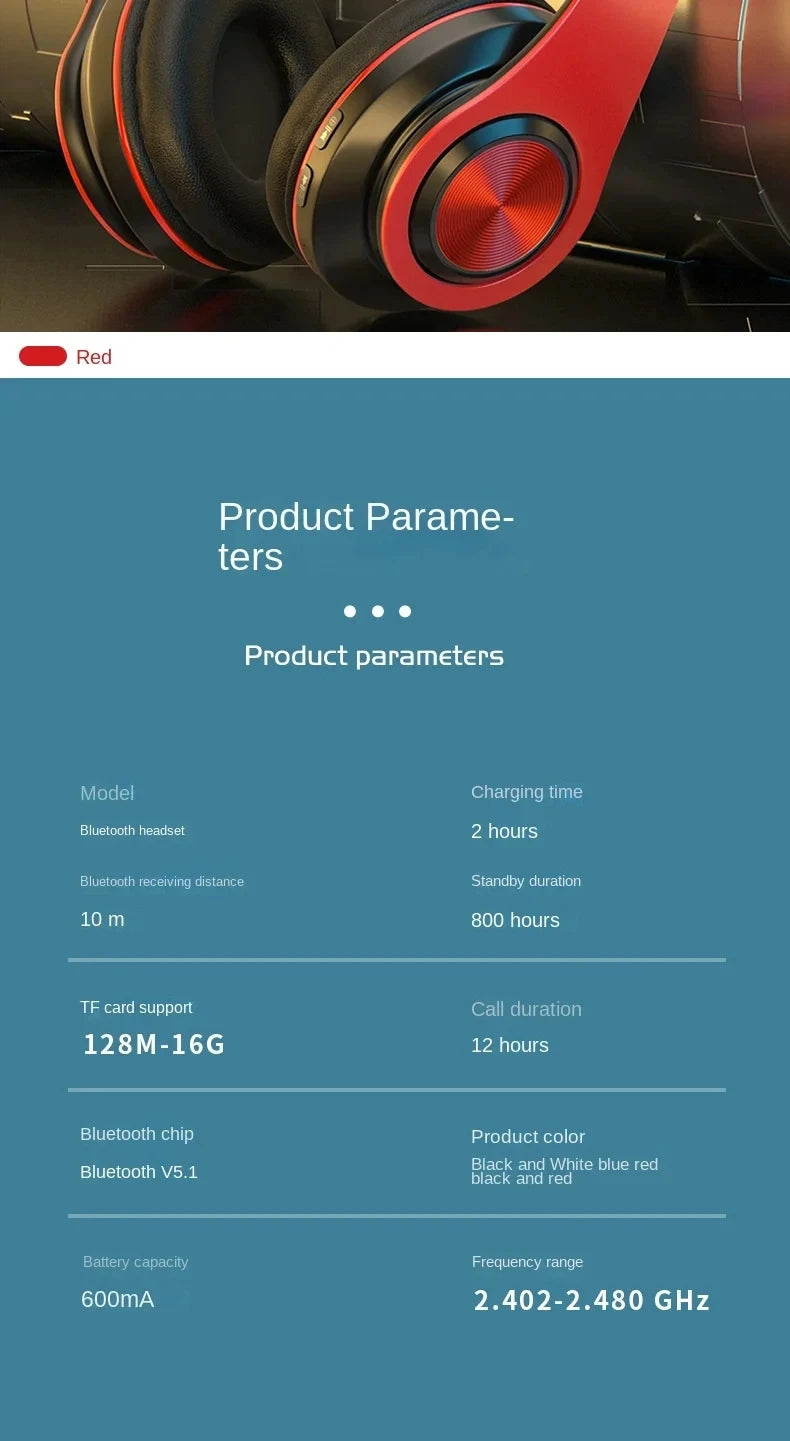 Vibez Bluetooth RGB Noise Cancellation Headphones